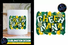 Cheer Nana Sublimation Design PNG | Green Yellow Cheer Nana Product Image 5