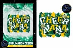 Cheer Nana Sublimation Design PNG | Green Yellow Cheer Nana Product Image 4