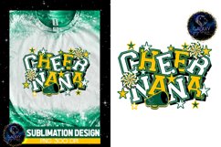 Cheer Nana Sublimation Design PNG | Green Yellow Cheer Nana Product Image 5