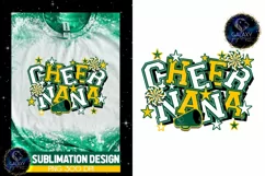 Cheer Nana Sublimation Design PNG | Green Yellow Cheer Nana Product Image 5