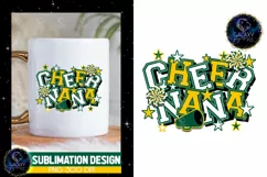 Cheer Nana Sublimation Design PNG | Green Yellow Cheer Nana Product Image 4