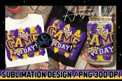 Game Day Cheer Sublimation Design PNG | Yellow Purple Cheer Product Image 2