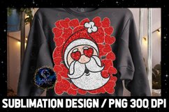 Red Glitter Santa Claus Christmas Sublimation Design PNG Product Image 1