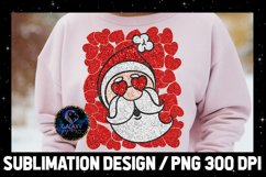 Red Glitter Santa Claus Christmas Sublimation Design PNG Product Image 2