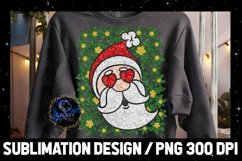 Red Green Glitter Santa Claus Christmas Sublimation Design Product Image 2