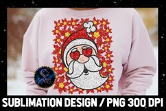 Red Glitter Santa Claus Christmas Sublimation Design PNG Product Image 2