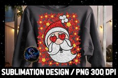 Red Glitter Santa Claus Christmas Sublimation Design PNG Product Image 1