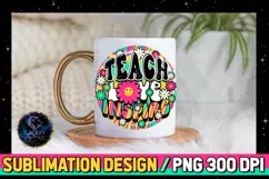 Groovy Teach Love Inspire Sublimation Design PNG, Teacher Product Image 2