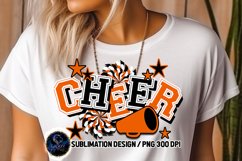 Cheer Sublimation Design PNG | Black Orange White Product Image 1