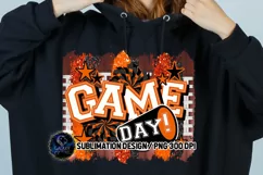 Game Day Football Sublimation Design PNG | Black Orange Product Image 2