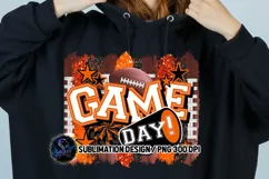 Game Day Football Sublimation Design PNG | Black Orange Product Image 1