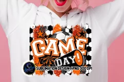 Game Day Soccer Sublimation Design PNG | Black Orange Product Image 2