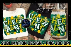 Cheer Aunt Sublimation Design PNG |Cheer Aunt Green Yellow Product Image 1