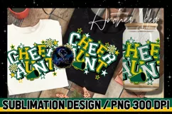 Cheer Aunt Sublimation Design PNG |Cheer Aunt Green Yellow Product Image 1