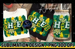 Cheer Sublimation Design PNG | Green Yellow Cheer Product Image 1