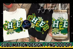 Cheer Sublimation Design PNG | Green Yellow Cheer Product Image 1