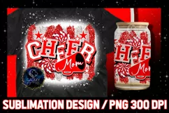 Cheer Mom Sublimation Design PNG | Cheer Mom Red White Product Image 1