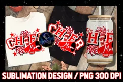 Cheer Mom Sublimation Design PNG | Cheer Mom Red White Product Image 2
