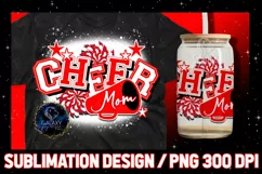 Cheer Mom Sublimation Design PNG | Cheer Mom Red White Product Image 1