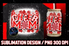 Cheer Mom Sublimation Design PNG | Cheer Mom Red White Product Image 1