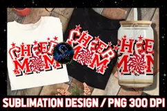 Cheer Mom Sublimation Design PNG | Cheer Mom Red White Product Image 2