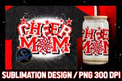 Cheer Mom Sublimation Design PNG | Cheer Mom Red White Product Image 1