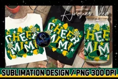 Cheer Mimi Sublimation Design PNG | Green Yellow Cheer Mimi Product Image 1
