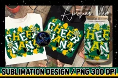 Cheer Nana Sublimation Design PNG | Green Yellow Cheer Nana Product Image 1
