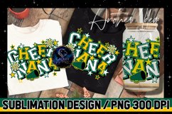 Cheer Nana Sublimation Design PNG | Green Yellow Cheer Nana Product Image 1
