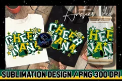 Cheer Nana Sublimation Design PNG | Green Yellow Cheer Nana Product Image 1