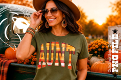 Fall Gingham Wood Aunt, DTF Design, PNG Product Image 2