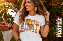 Fall Gingham Wood Aunt, DTF Design, PNG Product Image 4