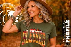 Fall Gingham Wood Blessed, DTF Design, PNG Product Image 2