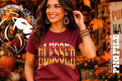 Fall Gingham Wood Blessed, DTF Design, PNG Product Image 3