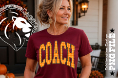 Fall Gingham Leopard Coach, DTF Design, PNG Product Image 2