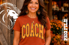 Fall Gingham Leopard Coach, DTF Design, PNG Product Image 4