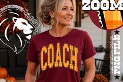 Fall Gingham Leopard Coach, DTF Design, PNG Product Image 1