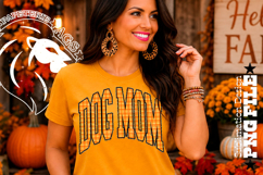 Fall Gingham Leopard Dog Mom, DTF Design, PNG Product Image 3