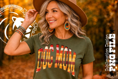 Fall Gingham Wood Dog Mom, DTF Design, PNG Product Image 3