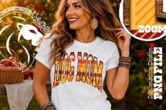 Fall Gingham Wood Dog Mom, DTF Design, PNG Product Image 1