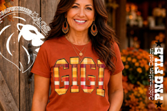 Fall Gingham Wood Gigi, DTF Design, PNG Product Image 3