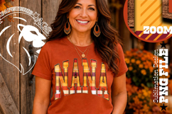 Fall Gingham Wood Nana, DTF Design, PNG Product Image 1