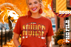 Fall Gingham Wood Nurse, DTF Design, PNG Product Image 1