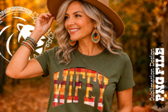 Fall Gingham Wood Wifey, DTF Design, PNG Product Image 2