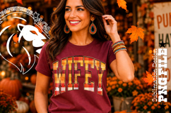 Fall Gingham Wood Wifey, DTF Design, PNG Product Image 3