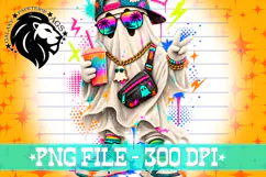Boy Ghost Halloween, Grunge, Neon Colors, PNG, Kids Product Image 2