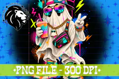 Boy Ghost Halloween, Grunge, Neon Colors, PNG, Kids Product Image 1
