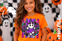 Striped Cheerleader Ghost Halloween Design PNG Product Image 2