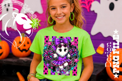 Striped Cheerleader Ghost Halloween Design PNG Product Image 3