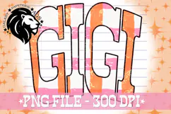 Gigi PNG | Retro Pink Orange Shirt Design Product Image 2